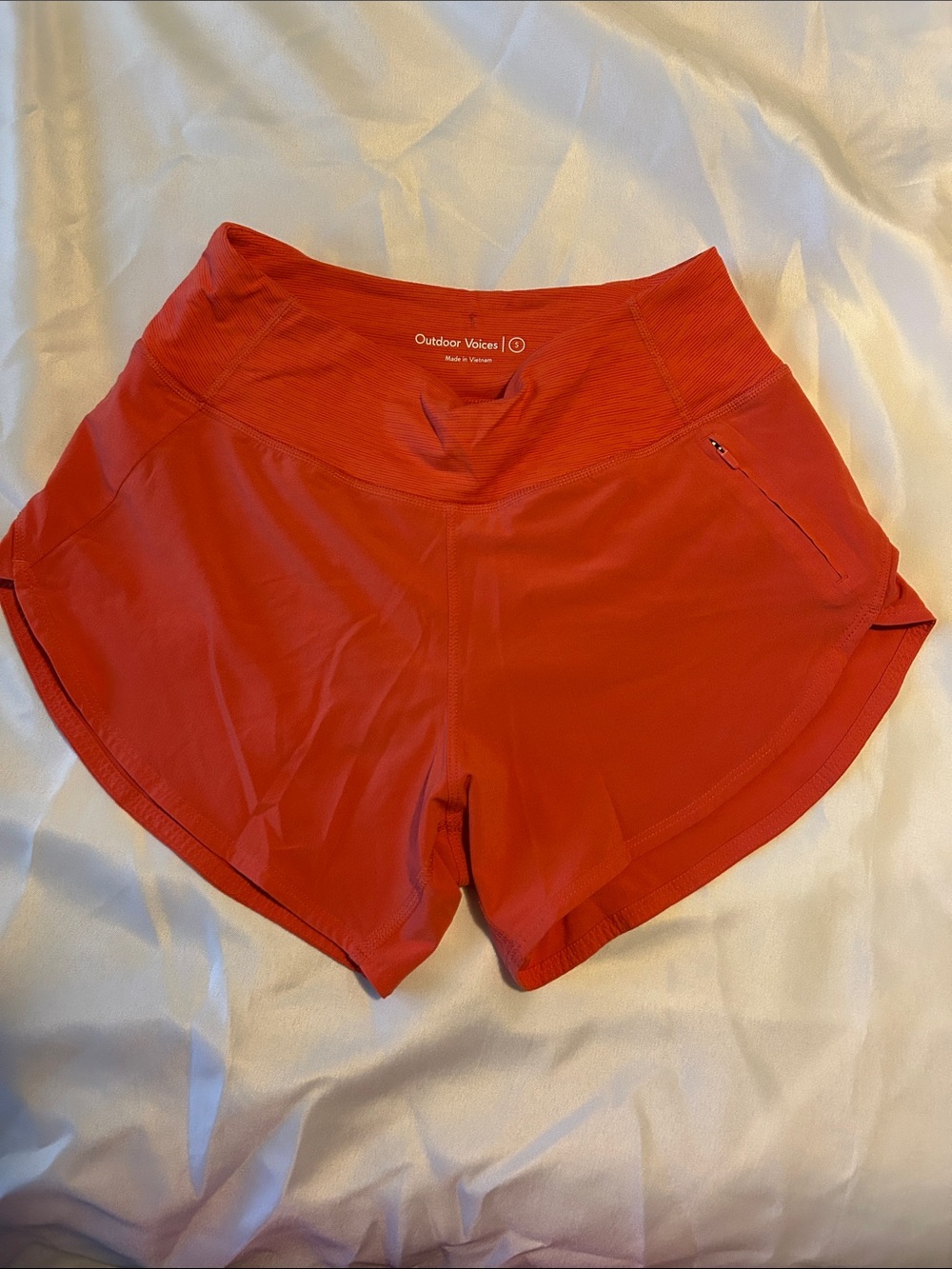 Outdoor Voices Coral-Red Athletic Shorts